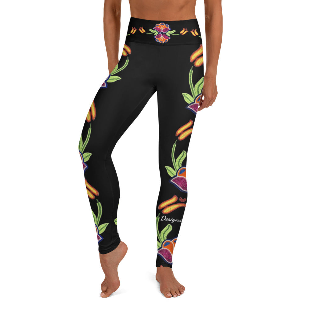Yoga Leggings - Beaded Tulip